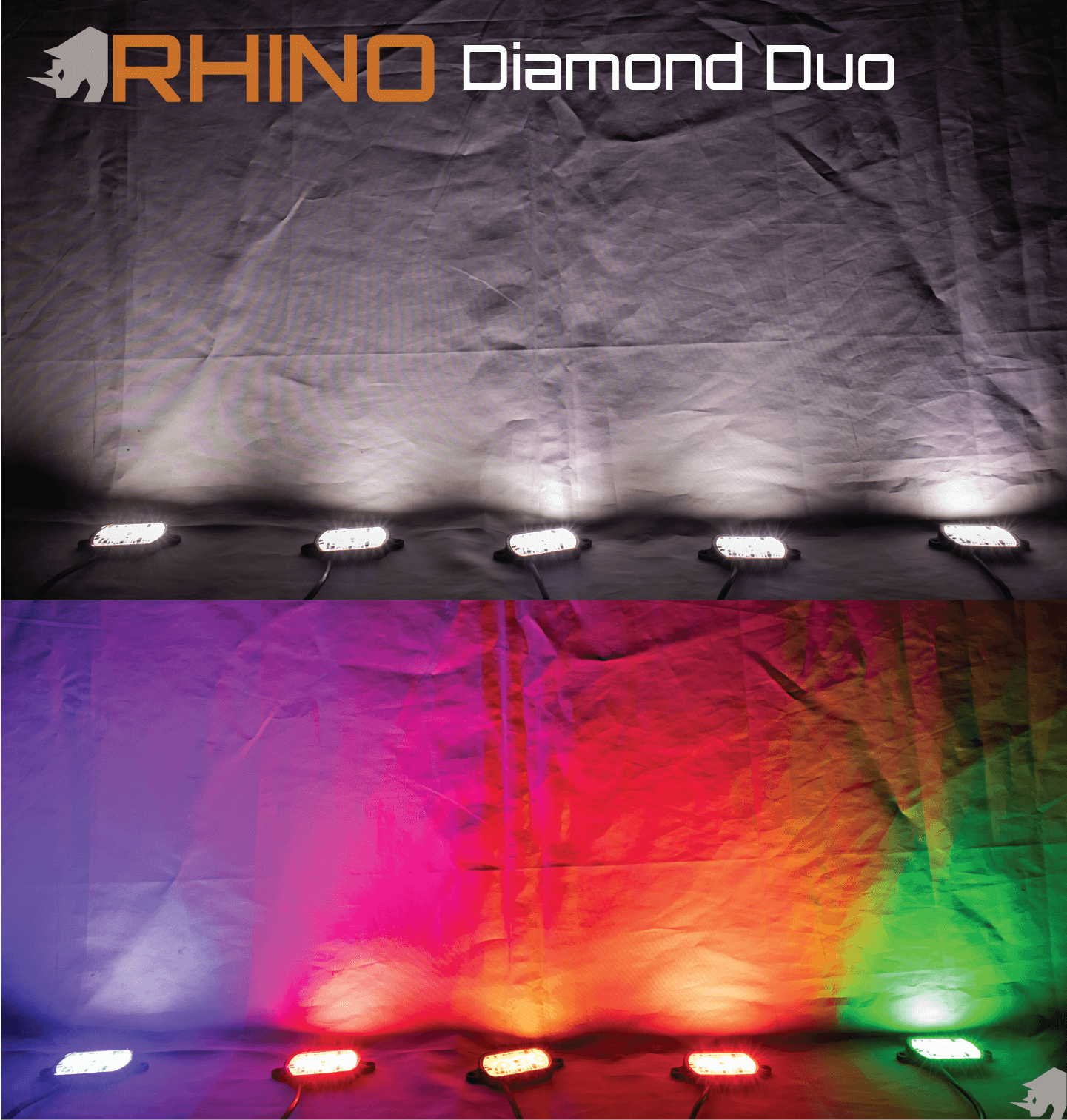 Diamond Duo Series Cree Led Rock Lights - Made In House - Rhino Lights LLC